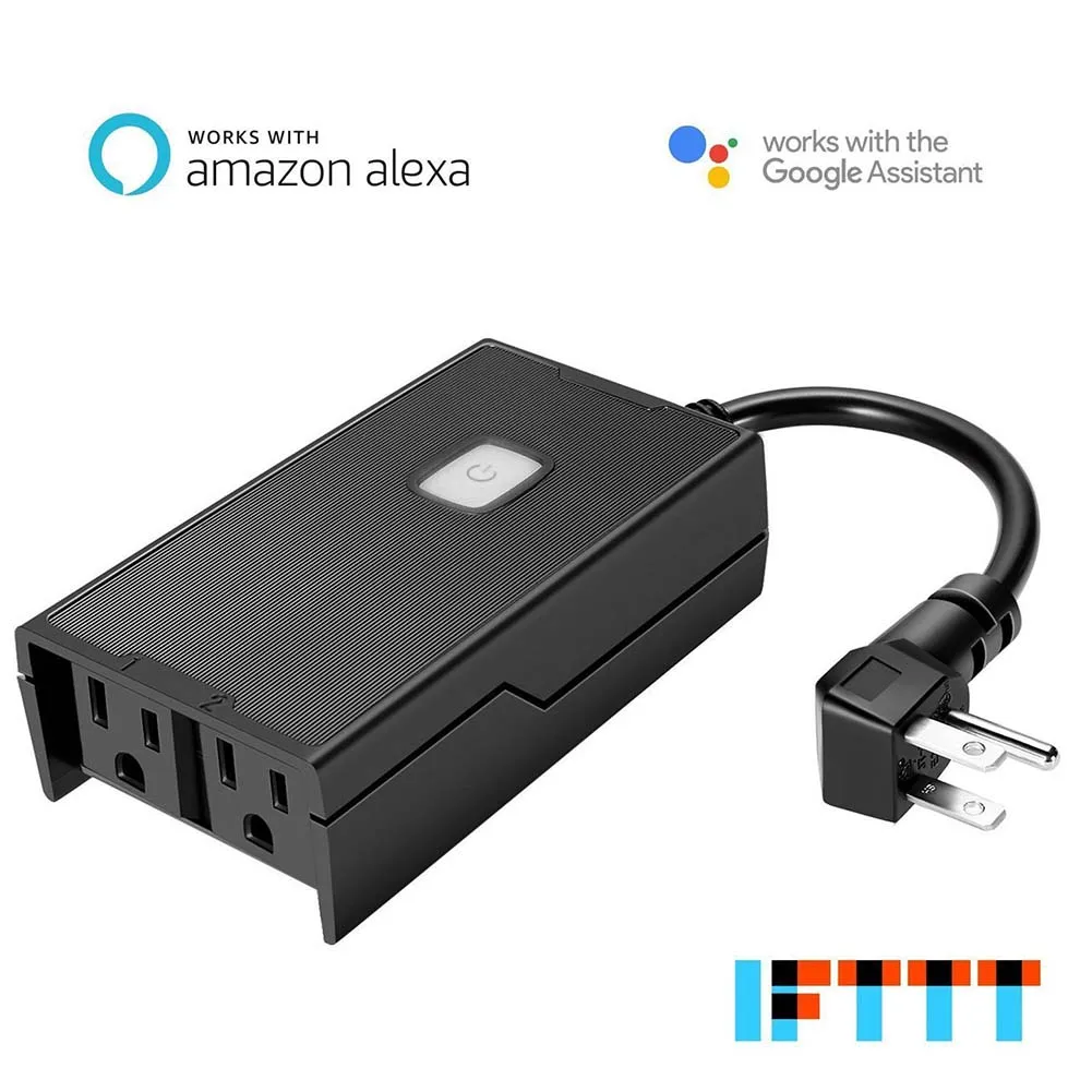 Outdoor Wireless Smart Plug Wi-Fi Plug with 2 Sockets Compatible with Alexa Google Home Assistant CLH@8 Outdoor Wireless Smart Plug Wi-Fi Plug with 2 Sockets Compatible with Alexa Google Home Assistant CLH@8