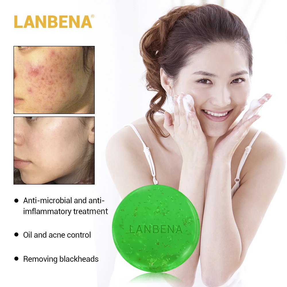 

LANBENA 24K Gold Tea tree essential oil handmade soap for face cleaning acne moisturizing treatment for acne removal Anti-Aging