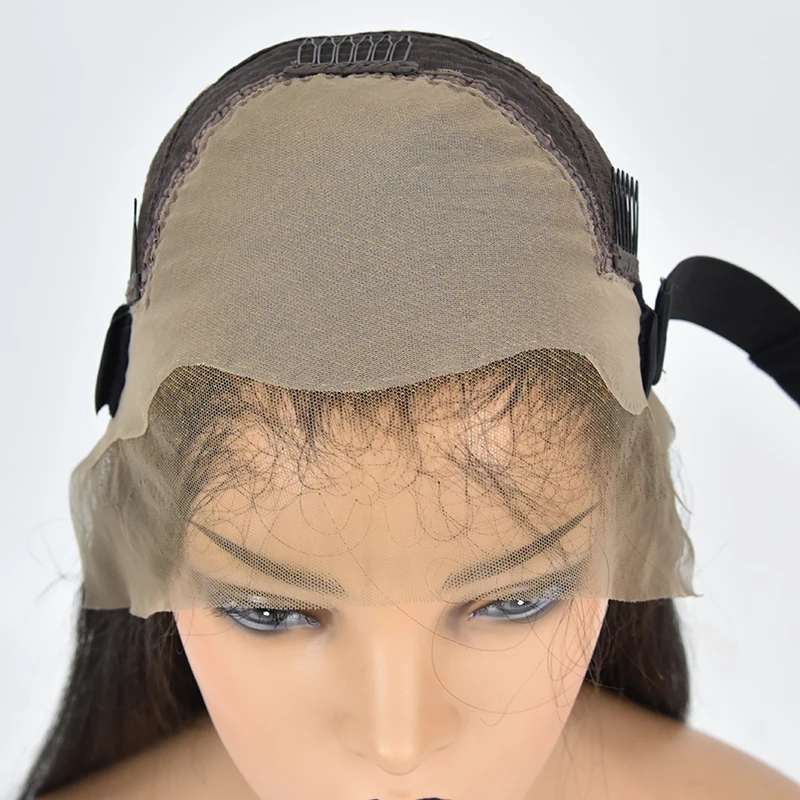 Поддельные головы прозрачный полный кружево парики Невидимый узел отбеленные узлы естественная волна без клея предварительно выщипывается с детскими волосами Remy парик