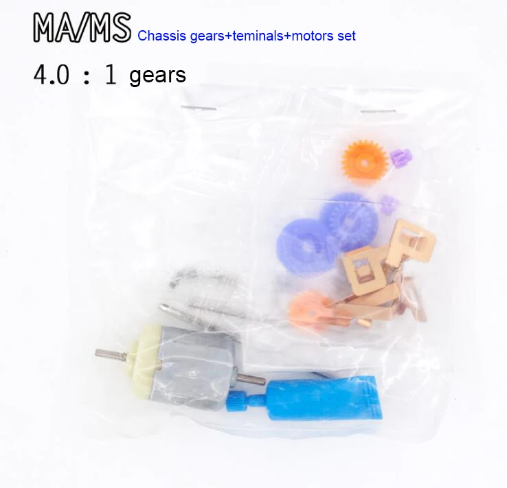 

MA/MS/MSL Chassis Gear Set+Motor+ Teminal Kit 3.5:1/4:1 Pinions Spare Parts For Tamiya Mini 4WD Car Model