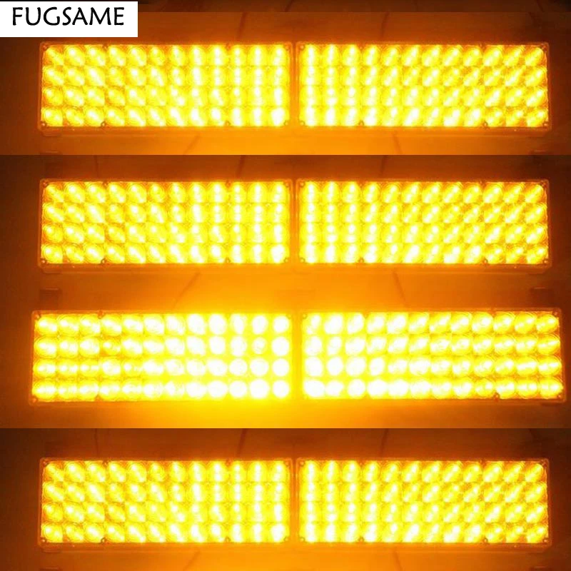 Fugsame 8* 48LED Строб своих предупреждение гриль светло-белый 3 мигающий режим