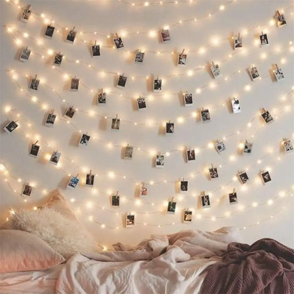 

20led 50led Photo Clip Type LED String Light AA Battery Operated Fairy Light Outdoor Christmas Party Wedding Decoration Lamp