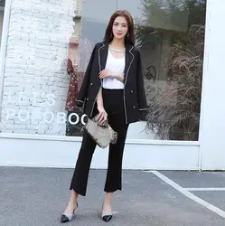Autumn Winter Korean Edition White Edge Skinny Temperament Fashion Two Sets Long Trousers Woman Attractive Female Suit Autumn Winter Korean Edition White Edge Skinny Temperament Fashion Two Sets Long Trousers Woman Attractive Female Suit