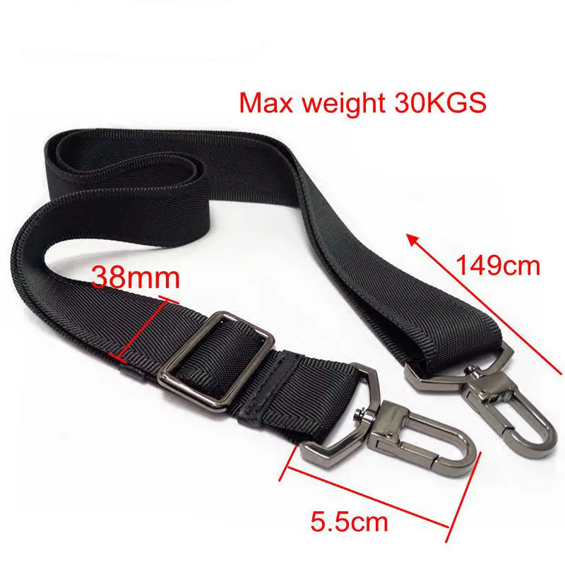 

38mm max 30KGS strong hook nylon belt accessory,men bags long shoulder strap,man briefcase bag straps,repair bag shoulder strap