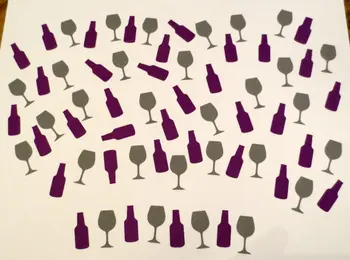 

Wine Bottle/Wine Glass Confetti wedding birthday bridal baby shower party Table decor scrapbooking favors