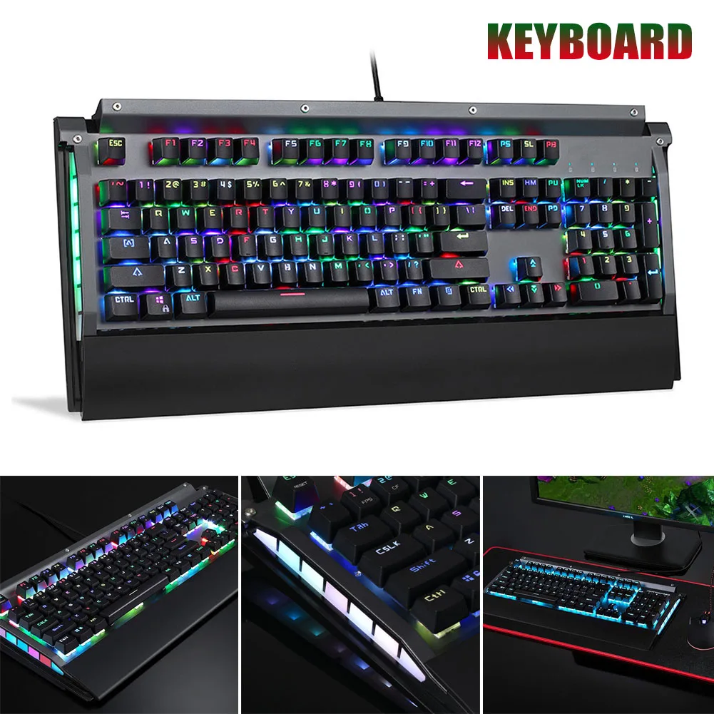 

RGB Mechanical Keyboard 104 Keys USB 2.0 Kailh Box Switch Wired Fast Response Speed JLRJ88