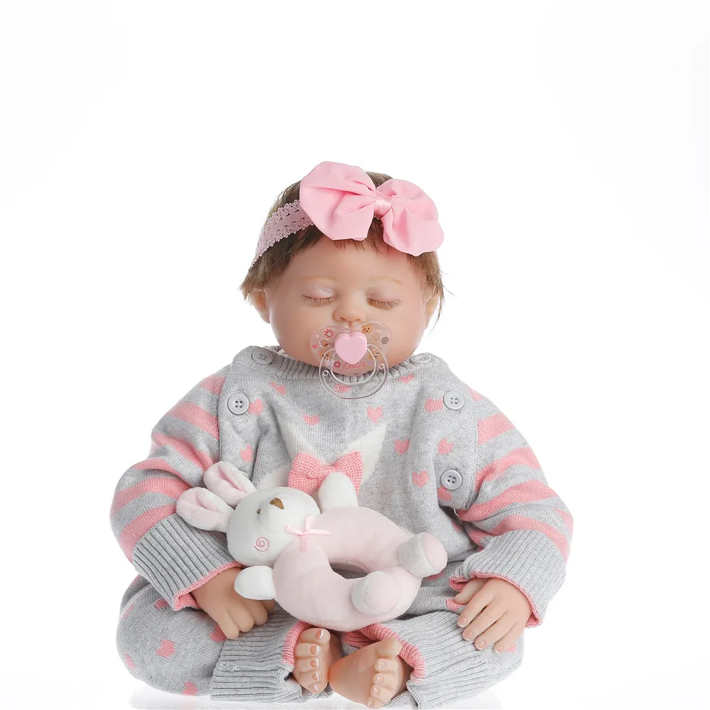 SanyDoll 22 дюйма 55 см хит продаж цельное Силиконовое детское красивое платье милая