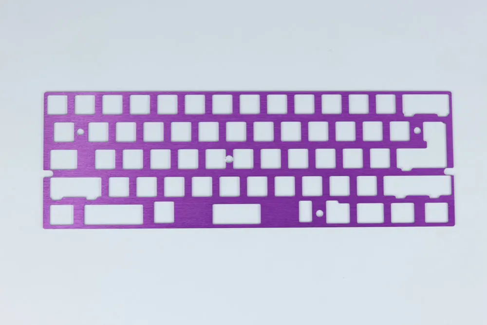Механическая клавиатура DIY CNC 60% пластина анод алюминиевый чертеж совпадения позиционирования пластина поддержка ISO ANSI для GH60 pcb - Цвет: Purple