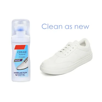 

Multi-functional White Shoe Refresh Cleaning Kit Portable Shoe Whitener with Sponge Brush No Washing Scrubbing Detergent 100ML