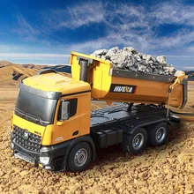 Huina 1573 RTR 2,4 GHz 10 канальный 1:14 пульт дистанционного управления RC грузовик самосвал саморазряжающийся металлический авто демонстрационный светодиодный светильник RC игрушки