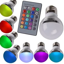 Инновационные элементы E27 RGB, 16 цветов светодиодный освещение, грушевидные лампочки прожектор 85-265 V+ ИК-пульт дистанционного управления Управление