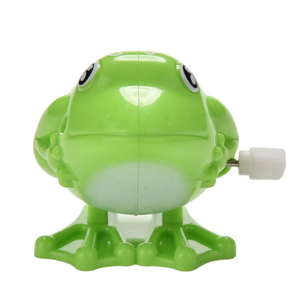 1Pcs Wind up Green Frog Toy Plastic Jumping Outdoor Animal Classic Educational Clockwork Kid Toys