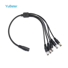 YuBeter 10 шт. от 1 до 5 способ постоянного тока силовой кабель распределитель системы видеонаблюдения Гнездо безопасности разъем Женский к мужскому адаптеру кабель провод для светодиодной ленты