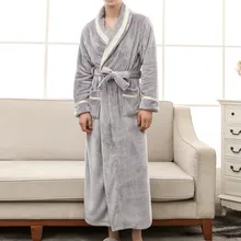 Мужская зимняя одежда для подружки невесты, удлиненный халат, домашняя одежда с длинными рукавами, халат, пальто# TXD