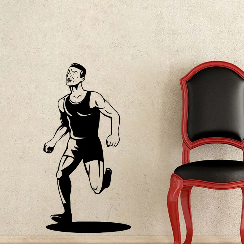 Athlete Running Wall Stickers Ornaments Home Interior Vinyl Walls Player Painting On The Wall Decals