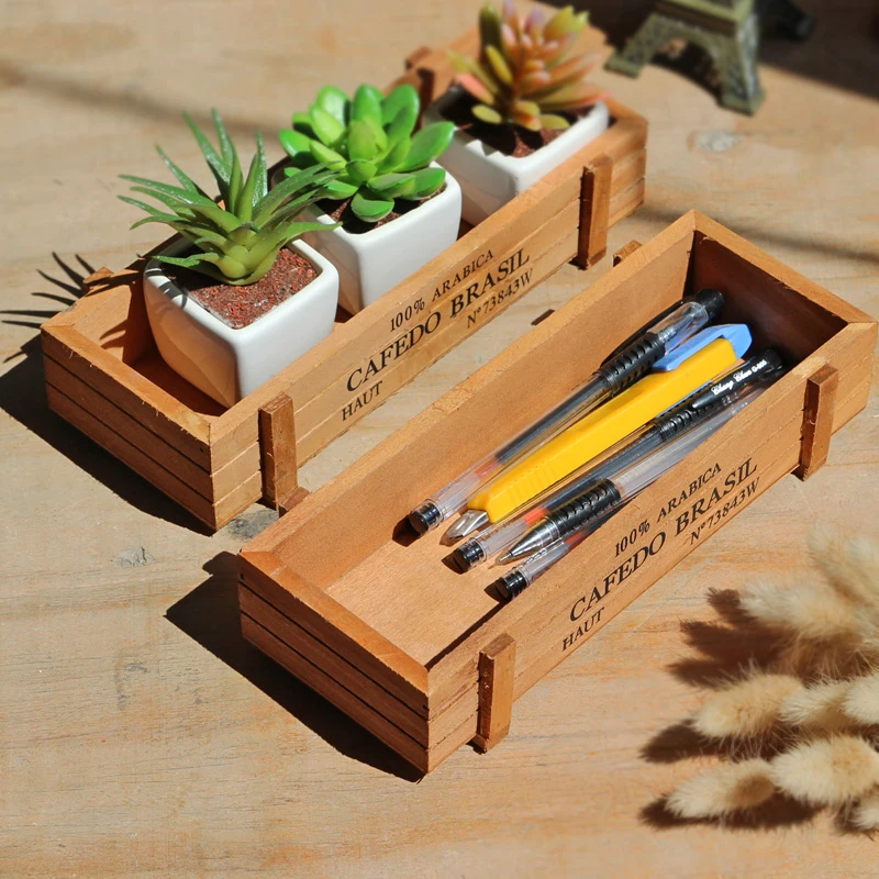 Креативный деревянный ящик для хранения органайзер мульти-Функция Домашний Ретро суккулентный завод маленькие цветочные горшки для