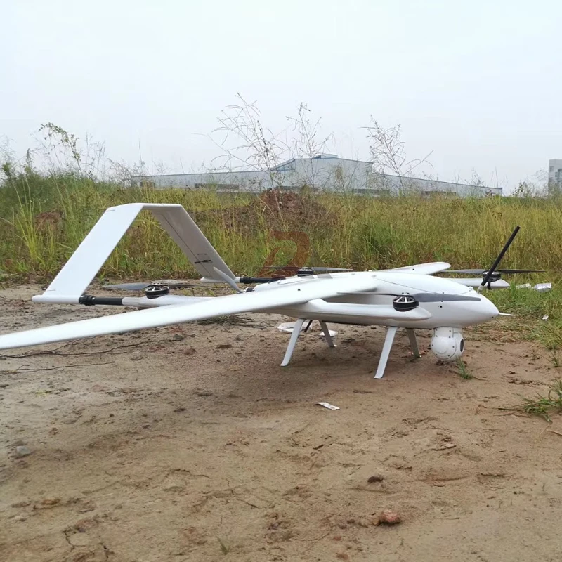 Electric Powered 2 Hours Endurance VTOL Fixed Wing UAV Aerial Video Surveillance 3D Survey Mapping Drone 6 13