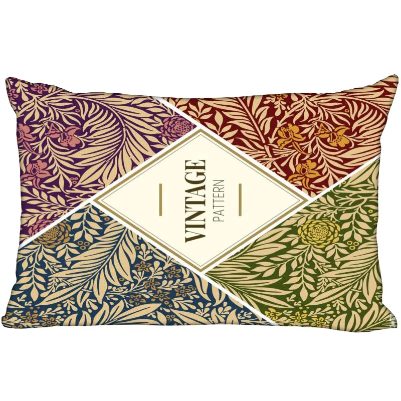 

ShuanQian Custom William Morris New Pillowcase Rectangle Pillow Cover Zippered Soft No Fade Pillow Cover Christmas Gift