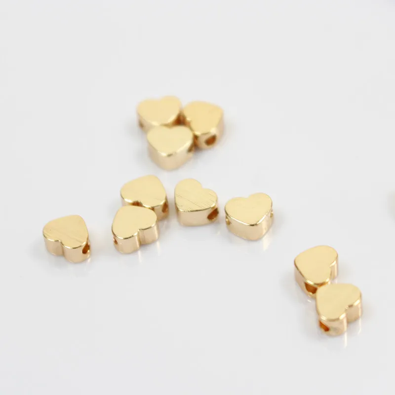 

Gold filled mini heart beaded copper metal Heart Spacer Beads for DIY making jewelry accessories 4.8mm 20pcs