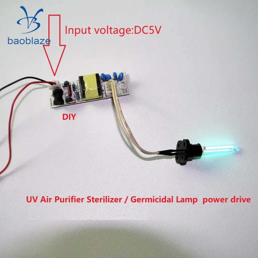 Baolaze 1 х УФ-светильник схема привода 5 в 1A светильник разъем лампы Драйвер платы для 3 Вт/5 Вт