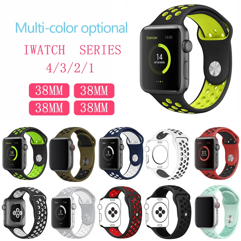 

Mdnen Sport Band for Apple Watch Band 38mm 42mm 40mm 44mm Silicone Replacement Watch Strap for iWatch Bands Series 4 3 2 1