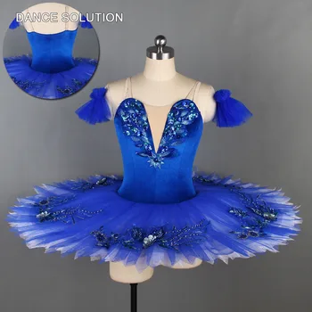 

Blue Bird Royal Blue Professional Ballet Dance Tutu Ruffle Edges Classic Ballet Tutu Dress for Girls & Women Performance BLL092