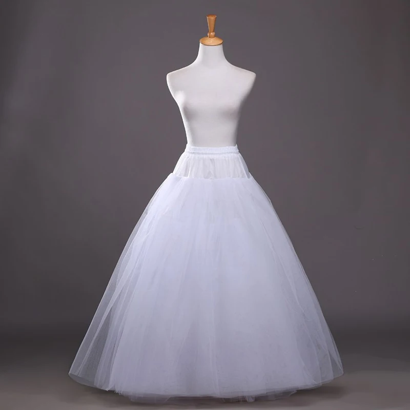 

Elegant A Line Bridal Petticoat 4 Layers Tulle Underskirt Women Petticoat Crinoline Without Hoop Bridal Wedding Accessories 2019
