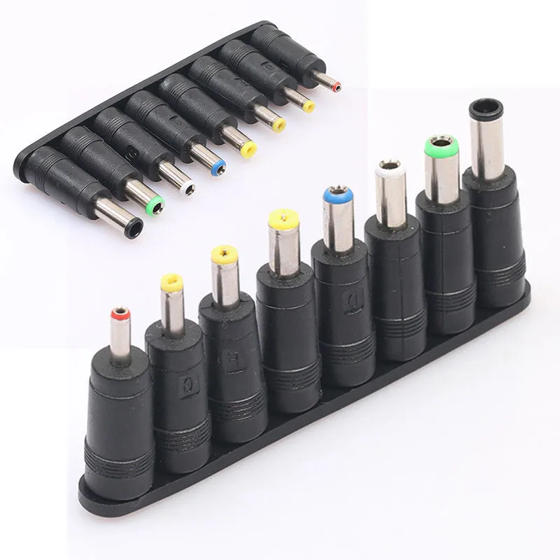 8Pcs Universal AC DC Power Laptop Notebook Charger Adapter Tips Socket