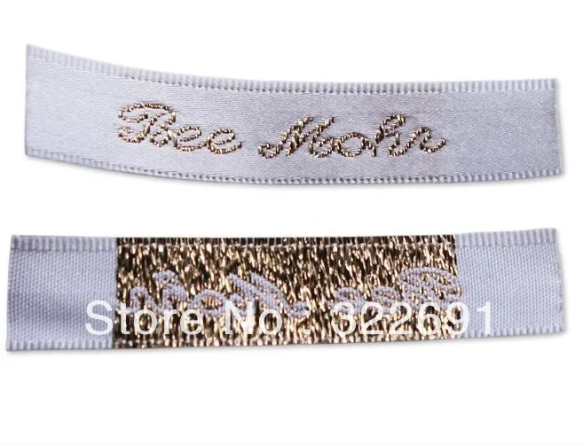 cheap neck woven labels with golden logo for clothing free shipping-in ...