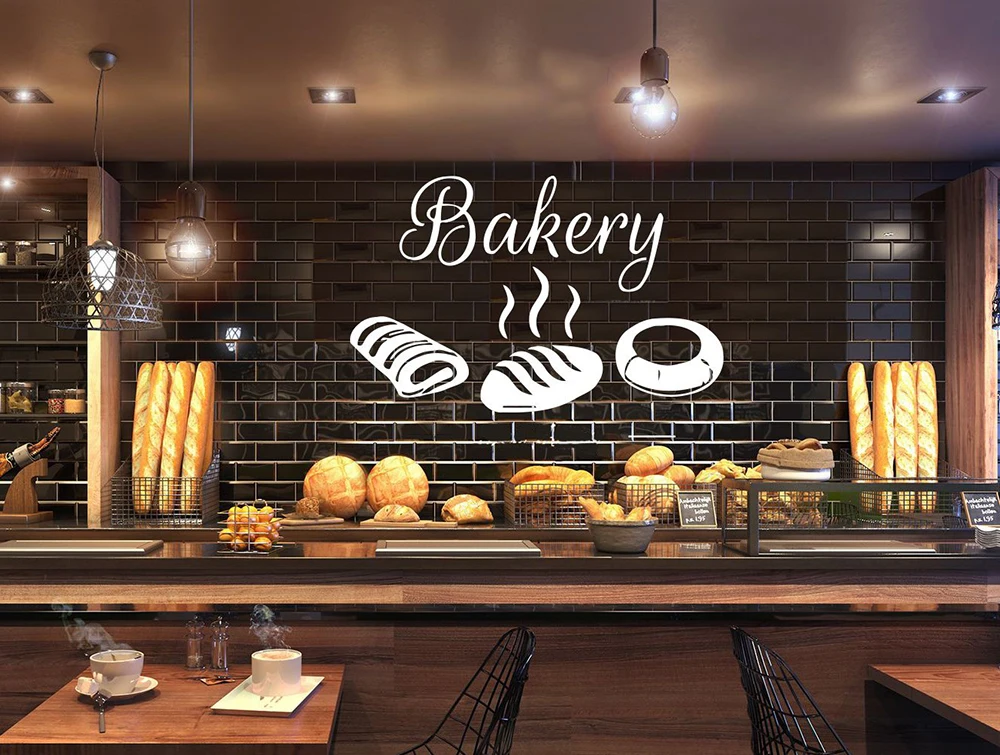 Bakery Shop Wall Sticker Bakeshop Kitchen Cafe Vinyl Decal Home Room Interior Decoration Waterproof High Quality Mural D582