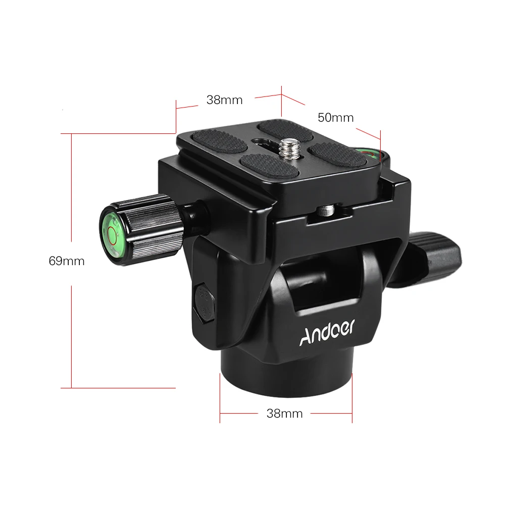 Andoer M-12 Monopod Tilt Head Panoramic Head with Quick Release Plate