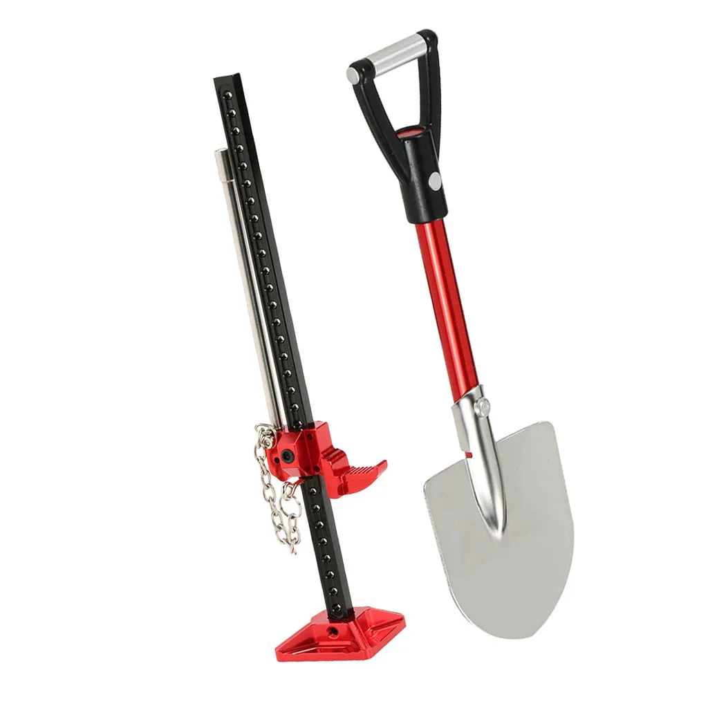 

1:10 Radio Control Car High Lift Jack+Shovel Model DIY Accessory for Axial SCX10 CC01 D90 TF2 D110