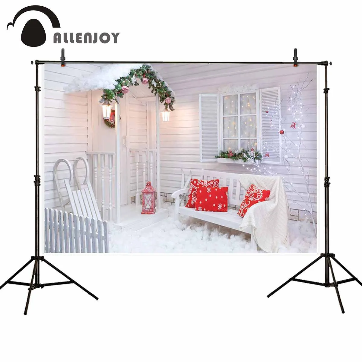Allenjoy фон для фотосъемки Белый Рождественский снег Зимний дом Блестящий Фон