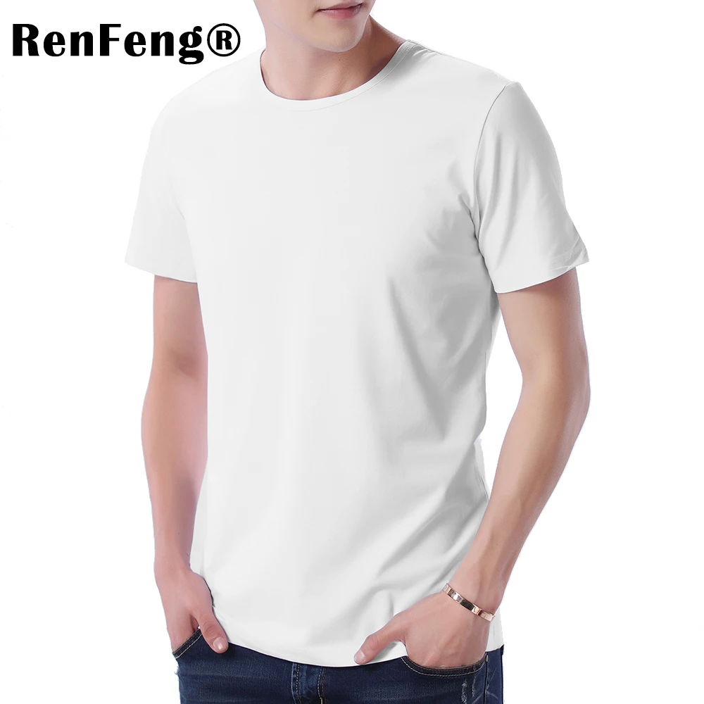 Крутая футболка мужская 95% бамбуковое волокно хип-хоп Базовая белая футболка для мужчин Мода Мягкие футболки летний топ футболки homme