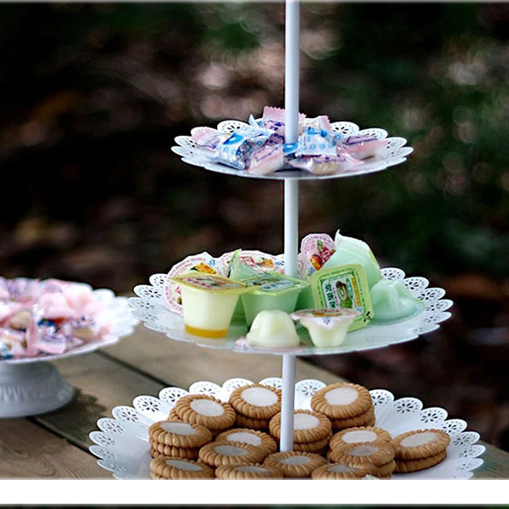 3 & 2 Tier Stacked Cake Stand Afternoon Tea Wedding Plates Fruit Cake Food Display Stand Party Tableware