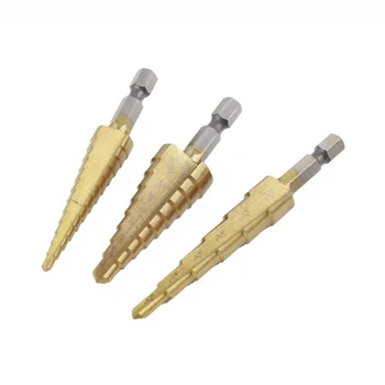 

1set 3pc Quick-change 1/4" Hex Shank larger Titanium Coated Step Drill Bit Set Worldwide