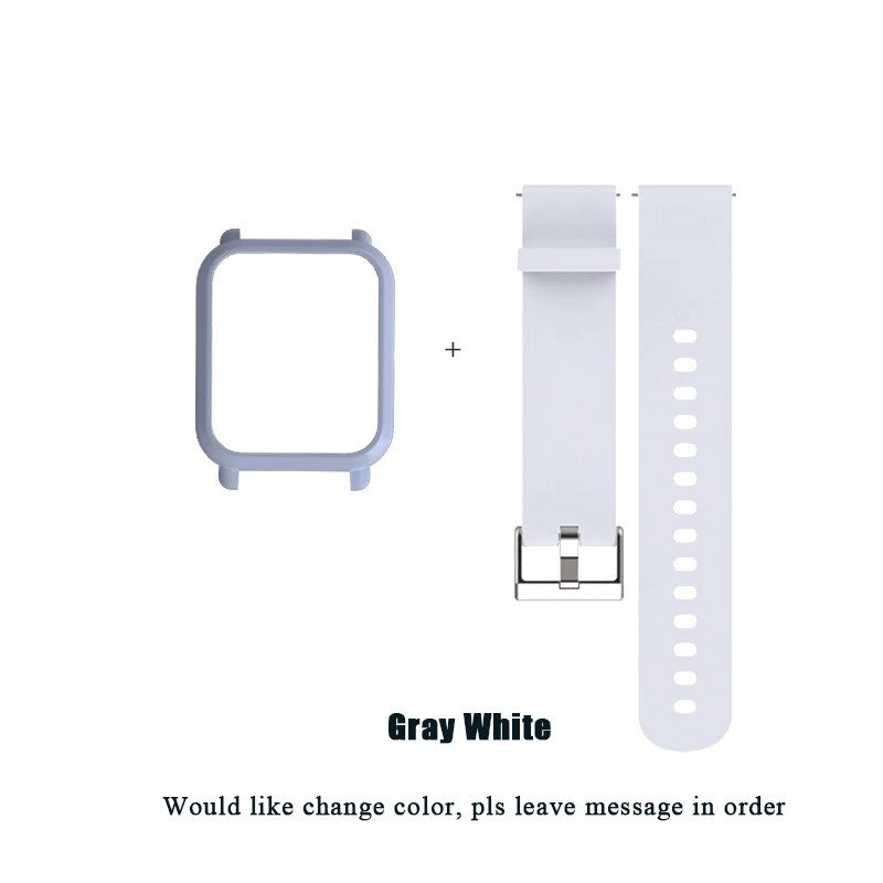 Ремешок для Amazfit Bip 20 мм браслет на запястье защитный напульсник чехол Чехол бампер для Xiaomi Huami Amazfit Bip бит Смарт-часы - Цвет: White
