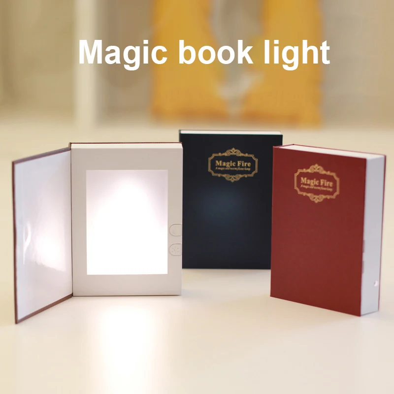 

USB Rechargeable LED ABS Shell Book Shape Desk Lamp Nightlight Booklight for Home Office Decor SLC88