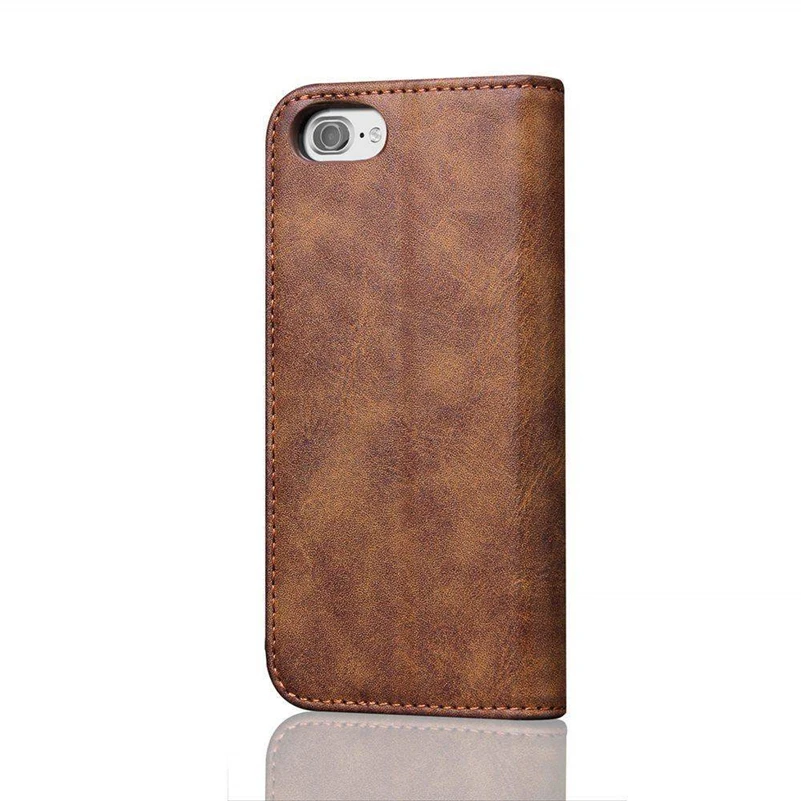brown Для Apple iPhone 7 Plus бронзового зернистого бумажника PU кожаный чехол для телефона с чехлом для отдыха стиль Prime бизнес-чехол с треком - Цвет: brown