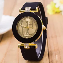 2017 New Fashion Brand Gold Geneva Casual Quartz Watch Women Crystal Silicone Watches Relogio Feminino Dress Wrist Watch Hotsale