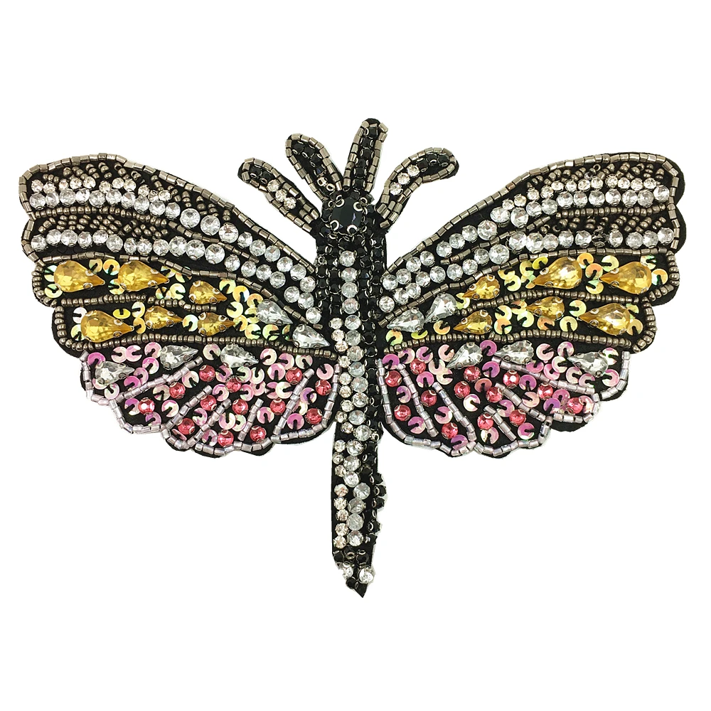 Buy 2pc Sew On Beaded Butterfly Patch Insect Applique