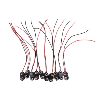 

10pcs 9V Battery Snap Connector clip Lead Wires holder I Type 150mm