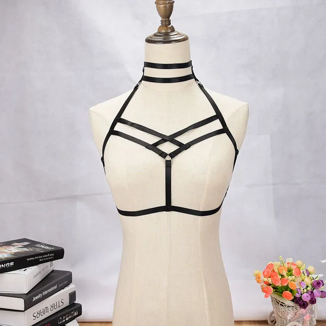 Harnais Gorge Halloween Noir Corset Sangles Mode Soutien Élastique Iv76gbfyY