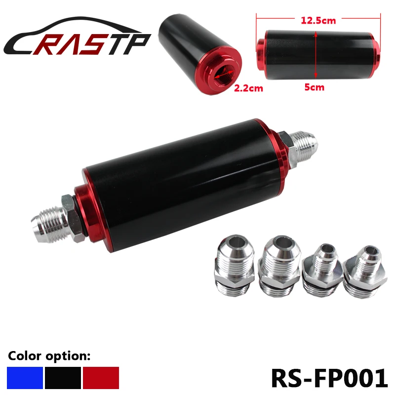 Racing Ready Inline Fuel Filter AN10 oil filter Adapter with 100 Micron Element