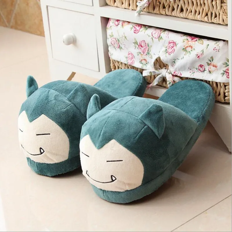 

Newest Snorlax Plush Slippers Cartoon Anime Stuffed Plush Dolls Winter Warm Adutl Shoes