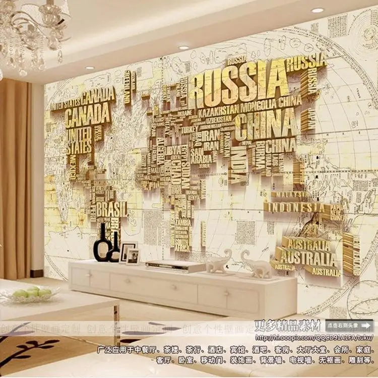 

3D photo wallpaper living room TV background wallpaper 3D stereo English letter non-woven wallpaper mural