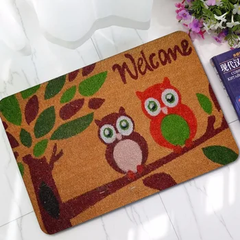 

CAMMITEVER Rug Door Floor Mats Waterproof Carpets Cute Cartoon Owl Pattern Mats Flannel Anti Slip Bathroom Home