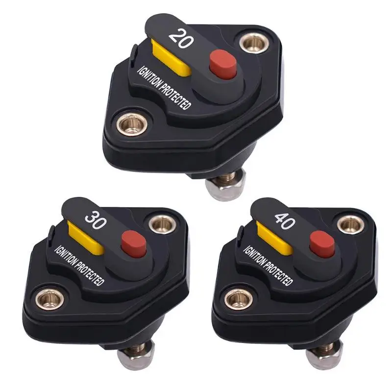 

Waterproof CS-664A1/CS-664A2 Home Manual Reset Circuit Breaker Reset Fuse Inverter+Switch 20/30/40/50/100/150A DC48V