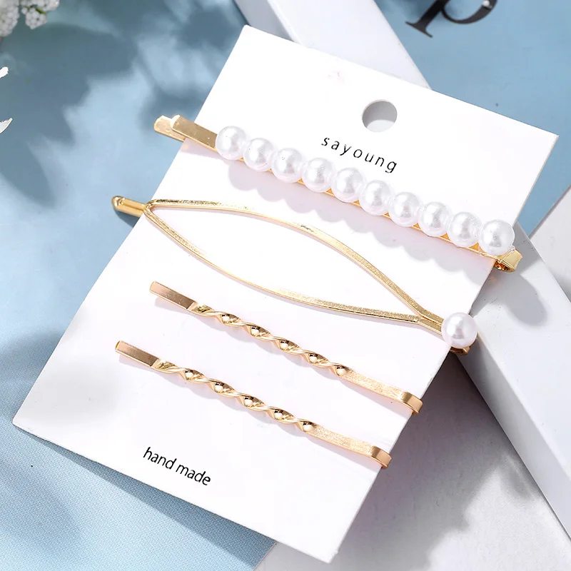 H325 Hair Jewelry Hairpins Metal Hair Clip For Women With Pearls Hair Pins Jewelry Accessories