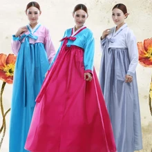 Высококачественное платье с длинным рукавом в Корейском стиле размера плюс, цветное женское платье в Корейском стиле, корейский ханбок, древний женский костюм Hanfu 17